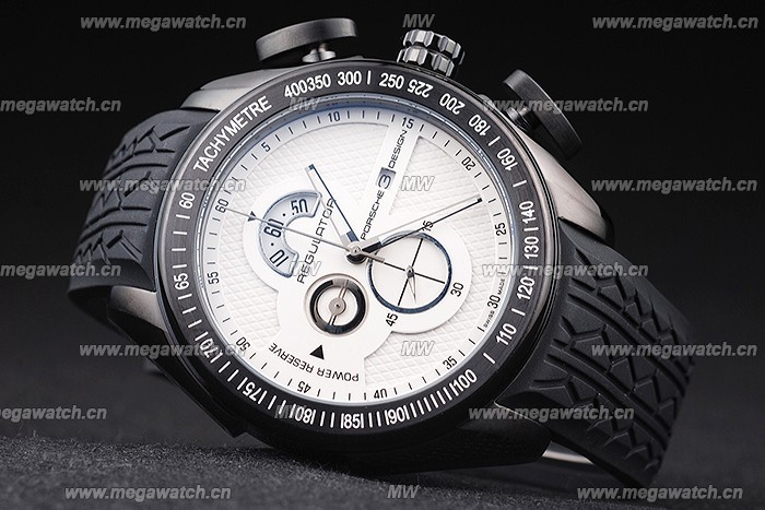 Porsche Regulator Power Reserve Black Case White Dial Best Designer Replica Review