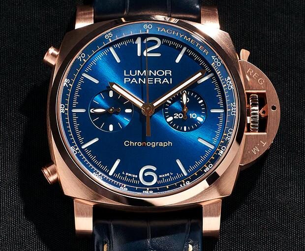 Replica Panerai Luminor Automatic Chronograph Goldtech Blu Notte 44mm PAM